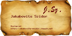Jakabovits Szidor névjegykártya