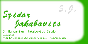 szidor jakabovits business card